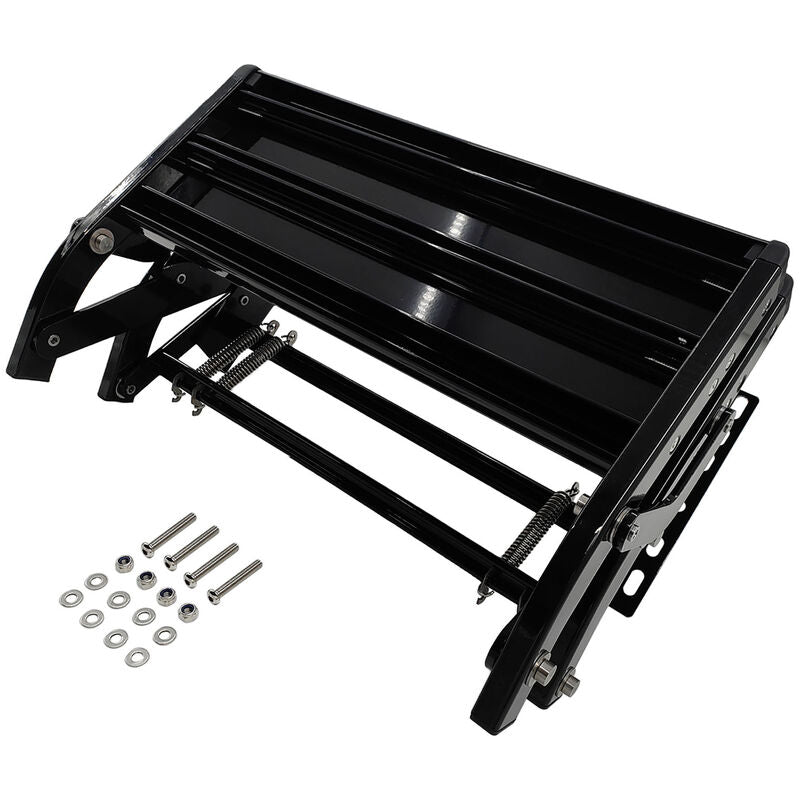 Double Caravan Step With Screws Kit Aluminum Black Pull Out Folding Fit For RV Camper Trailer