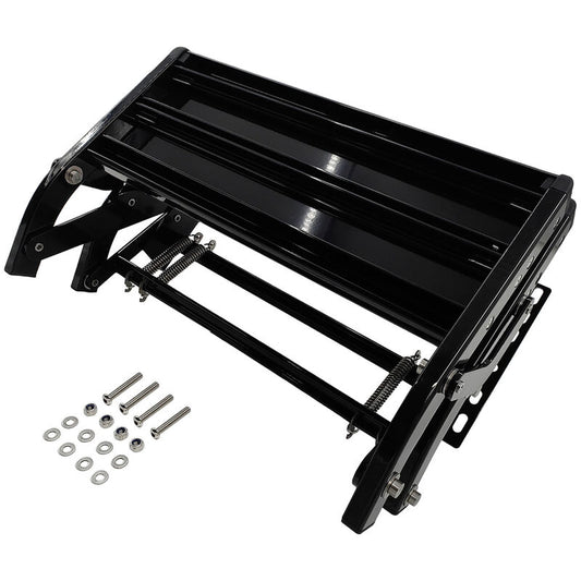 Double Caravan Step With Screws Kit Aluminum Black Pull Out Folding Fit For RV Camper Trailer