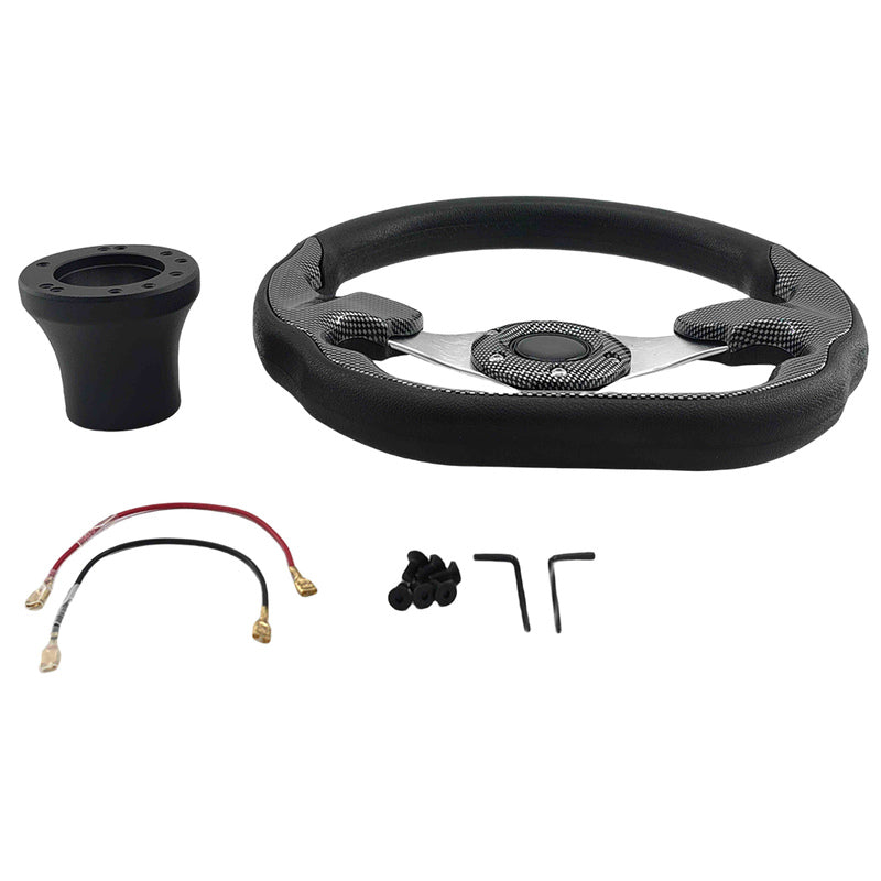 Golf Cart Steering Wheel Fit For EZGO TXT RXV Valor Marathon Adapter Black Upgrade