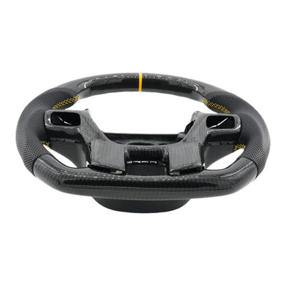 Steering Wheel Leather + Carbon Fibre Yellow Line Fit For Ford Ranger PX2 PX3 Everest UA