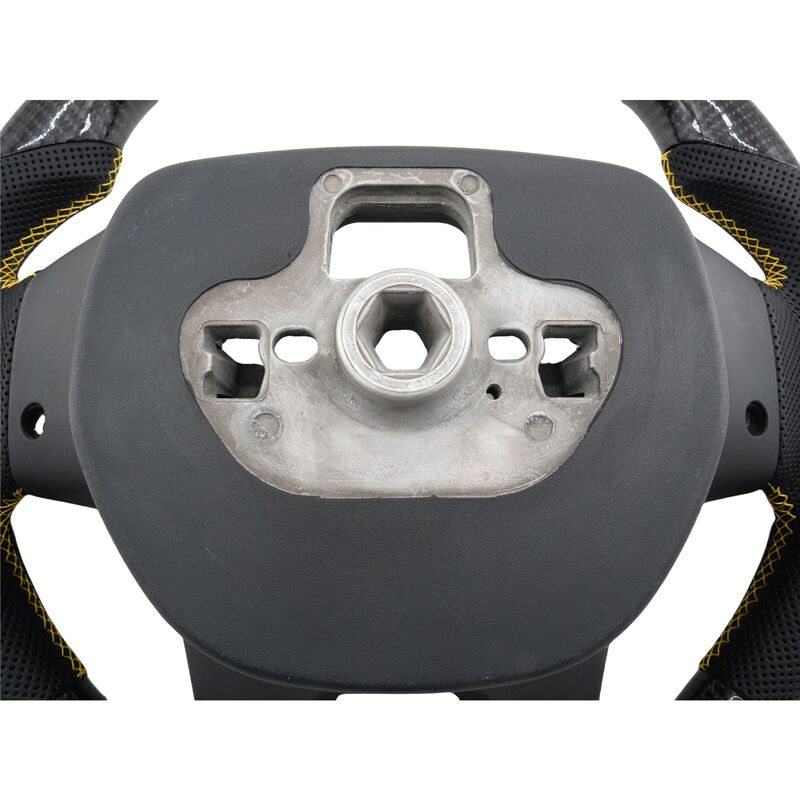Steering Wheel Leather + Carbon Fibre Yellow Line Fit For Ford Ranger PX2 PX3 Everest UA