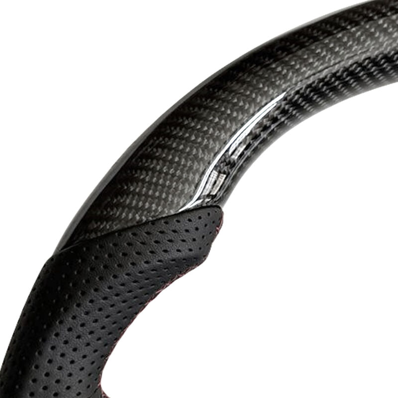 Carbon Fiber Steering Wheel Red Strip Fit For Toyota LandCruiser 200 Series VDJ200 URJ202 2016-2021