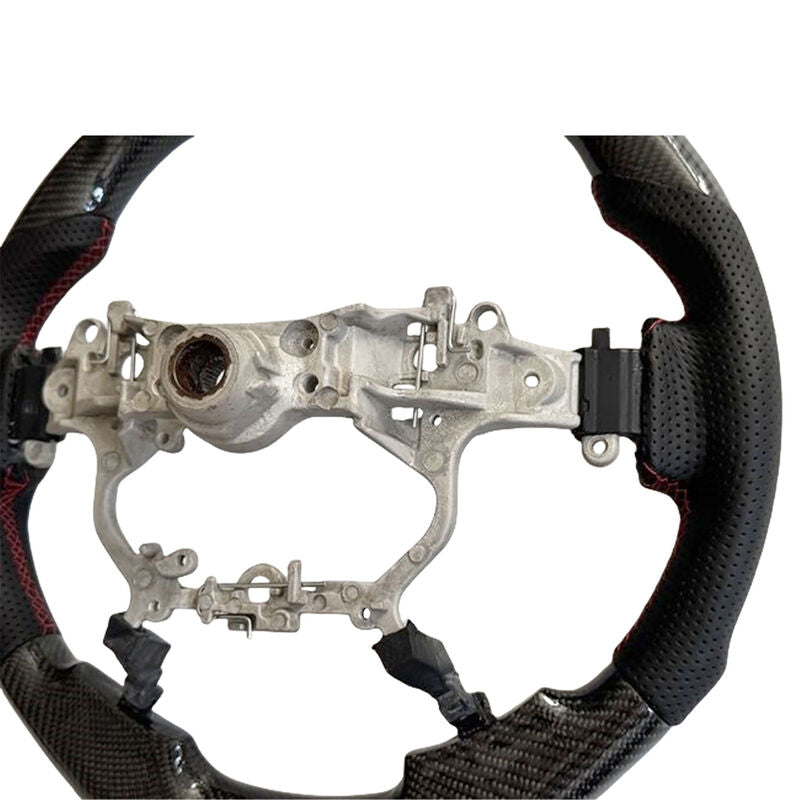 Carbon Fiber Steering Wheel Red Strip Fit For Toyota LandCruiser 200 Series VDJ200 URJ202 2016-2021