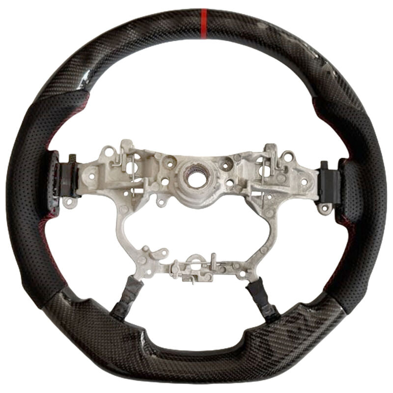 Carbon Fiber Steering Wheel Red Strip Fit For Toyota LandCruiser 200 Series VDJ200 URJ202 2016-2021