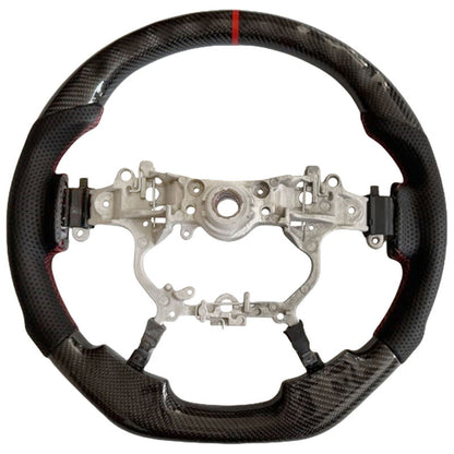 Carbon Fiber Steering Wheel Red Strip Fit For Toyota LandCruiser 200 Series VDJ200 URJ202 2016-2021