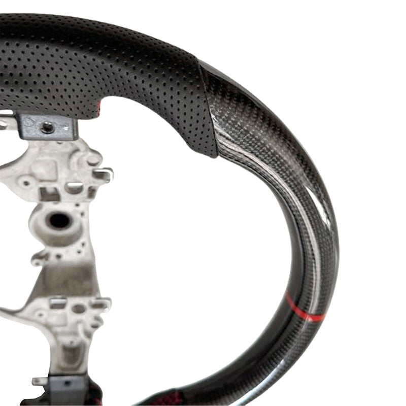 Carbon Fiber Steering Wheel Red Strip Fit For Toyota Hilux Revo SR N80 2015-2022