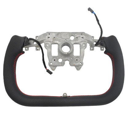 Carbon Fiber Yoke Steering Wheel Red Strip Fit For Tesla Model 3 Highland 2023-2025