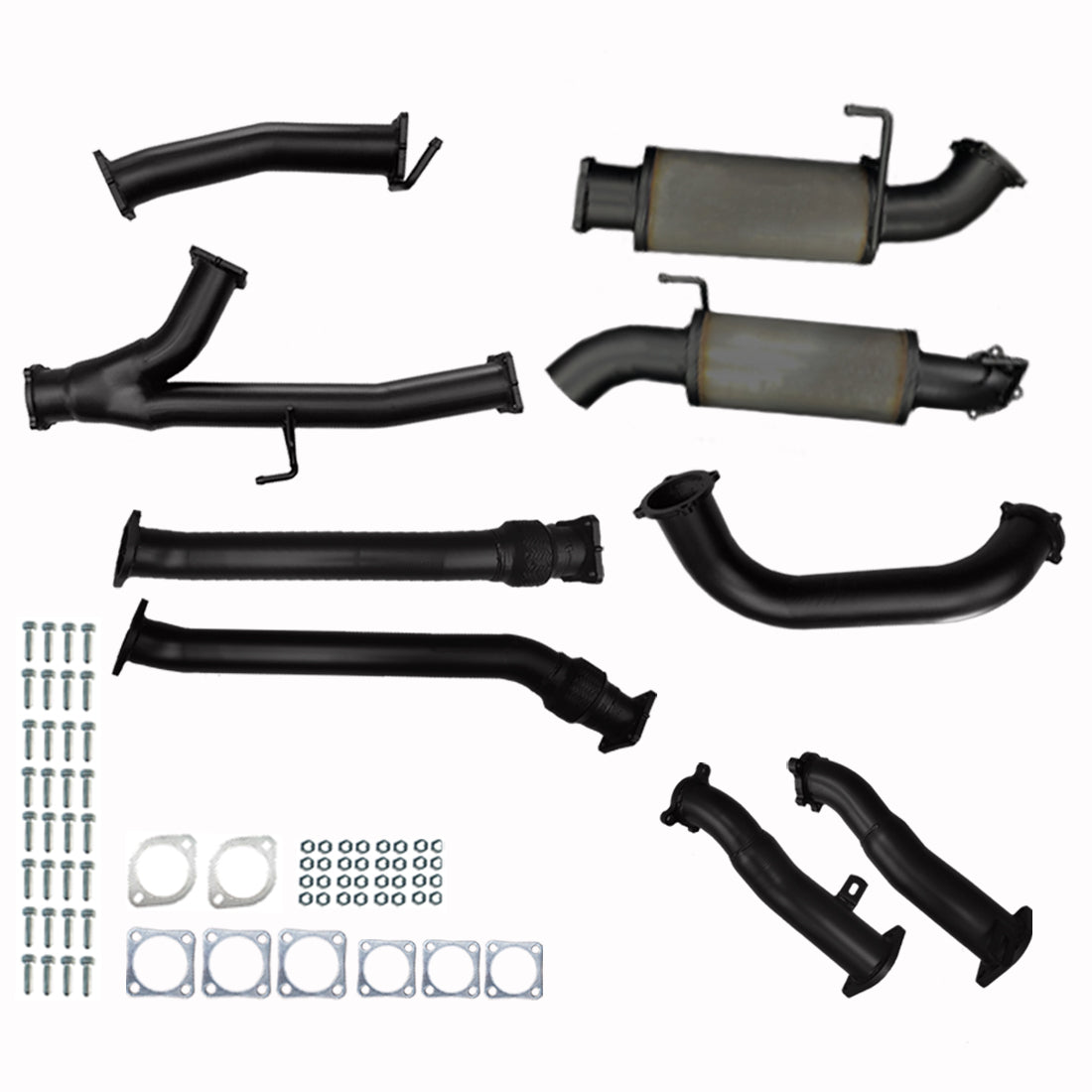 #Black - Aluminised Steel, #With Muffler, #With Muffler + No Cats & Mufflers