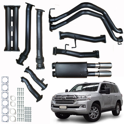 #Black - Aluminised Steel, #Pipe Only, #With Muffler + No Cats & With Rear Muffler Only