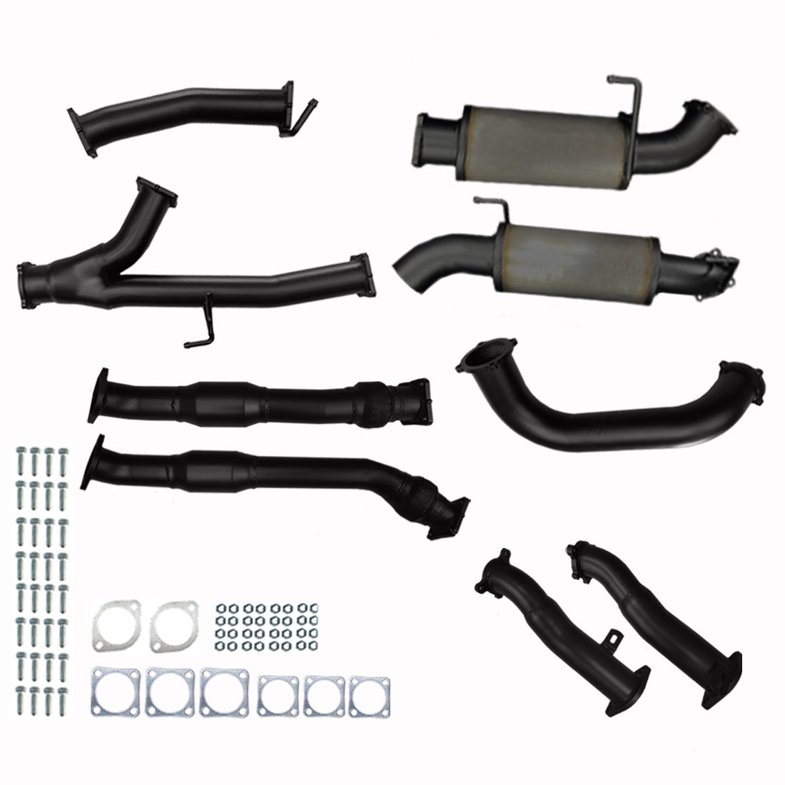 #Black - Aluminised Steel, #With Muffler, #With Muffler + With Cats & Mufflers