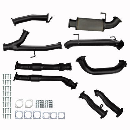 #Black - Aluminised Steel, #With Muffler, #Pipe Only + With Cats & With Mid Muffler Only