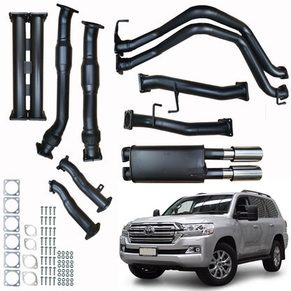 #Black - Aluminised Steel, #Pipe Only, #With Muffler + With Cats & With Rear Muffler Only