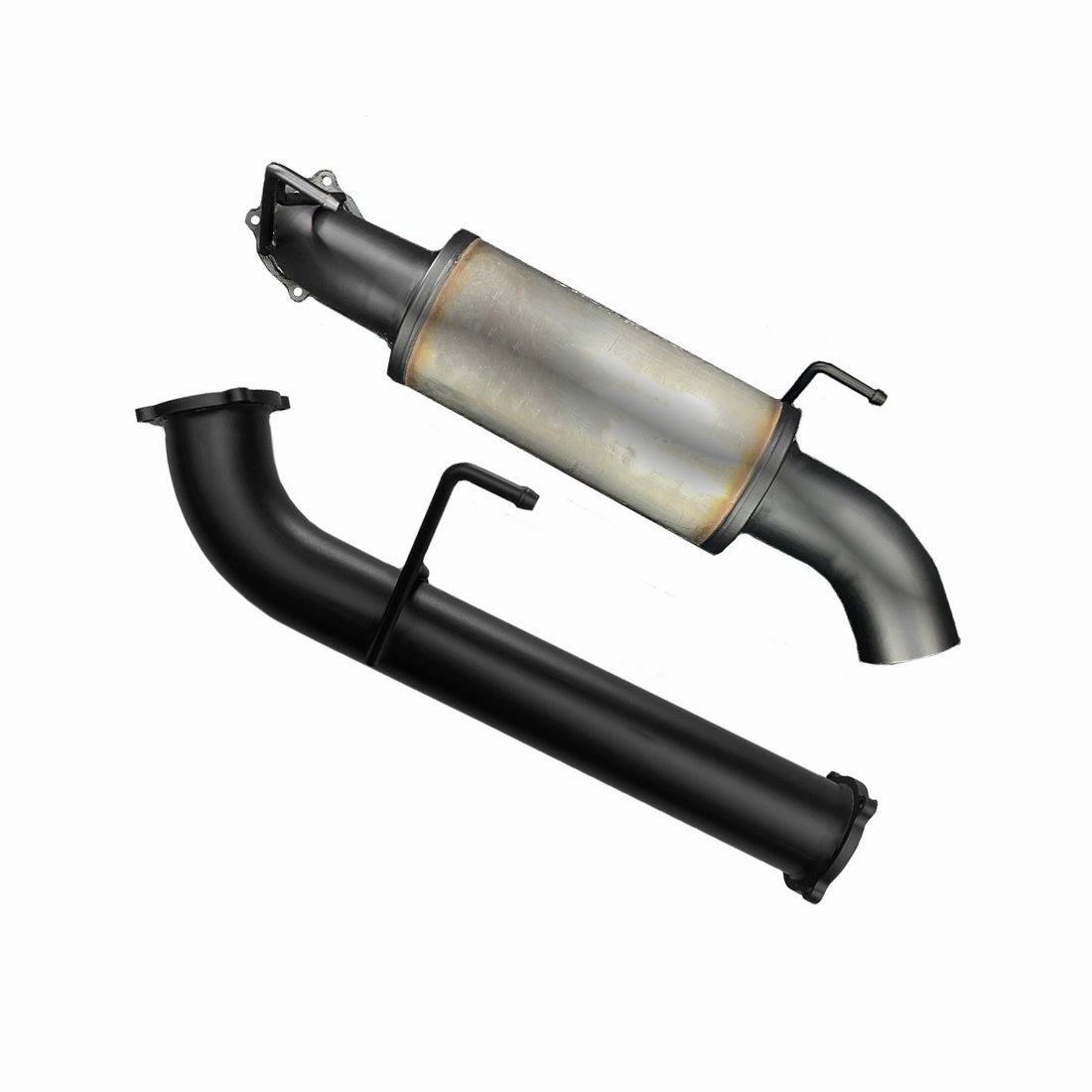 #Black - Aluminised Steel, #With Rear Muffler Only