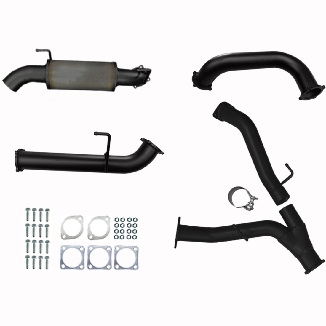 #Black - Aluminised Steel, #With Rear Muffler Only