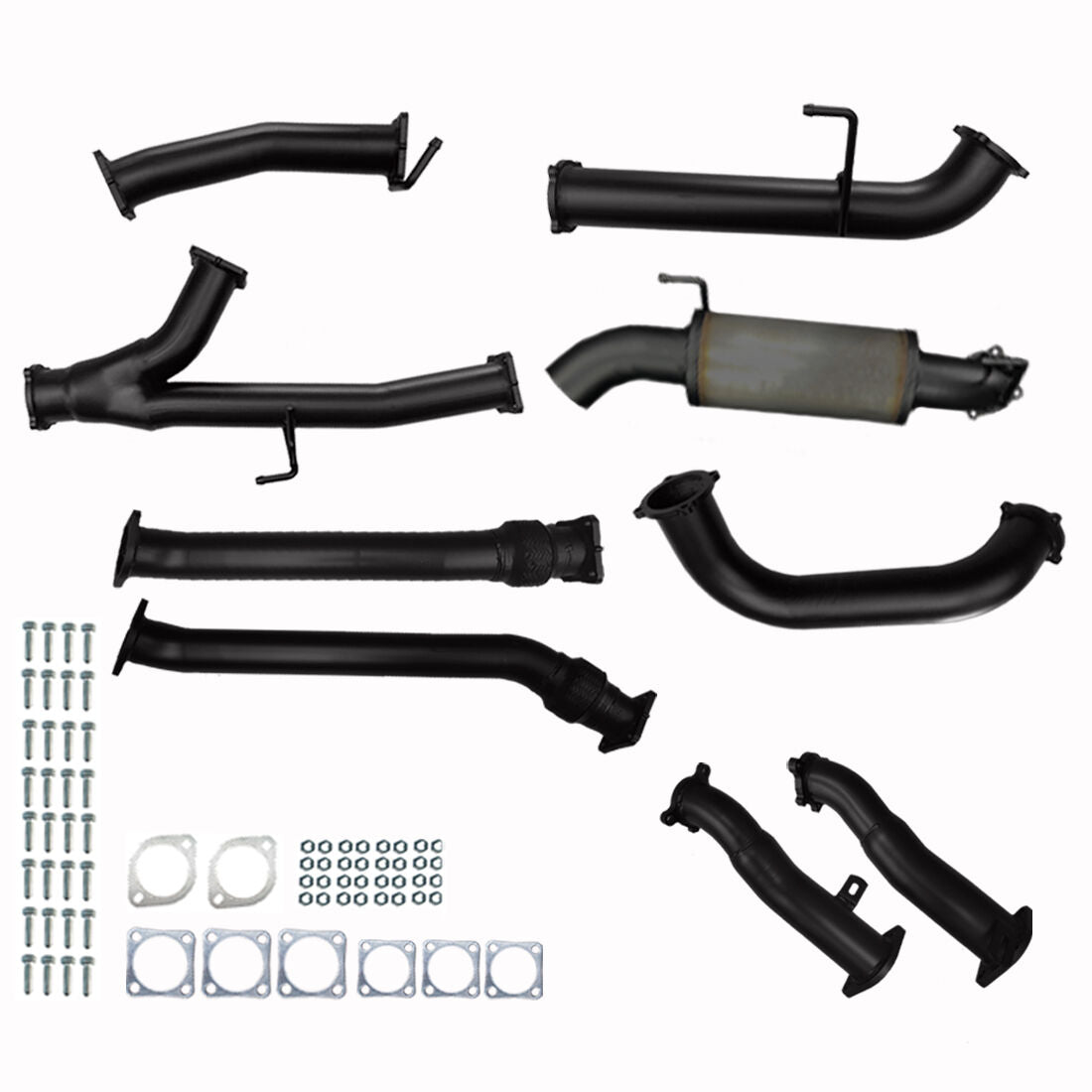 #Black - 409 Stainless Steel, #Pipe Only, #With Muffler + No Cats