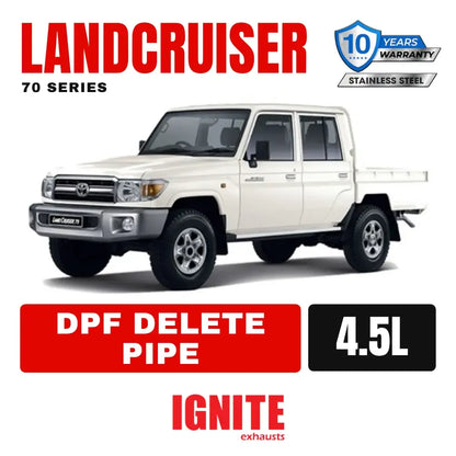Toyota Landcruiser 70 Series VDJ76/78/79 4.5L 1VD-FTV 3" DPF Delete Pipe