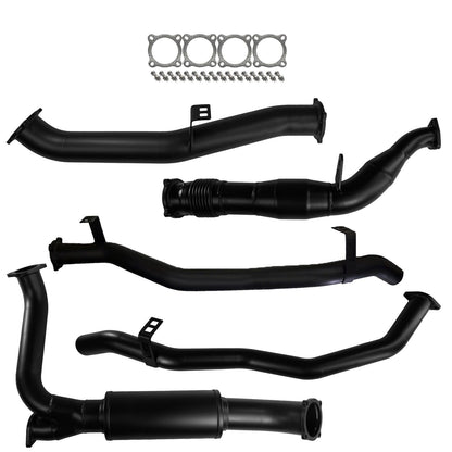 #Black - 409 Stainless Steel, #4"- 3" Dual, #With Cat & Muffler