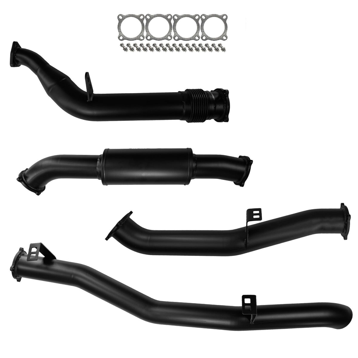 #Black - 409 Stainless Steel, #4 Inch, #No Cat & Muffler