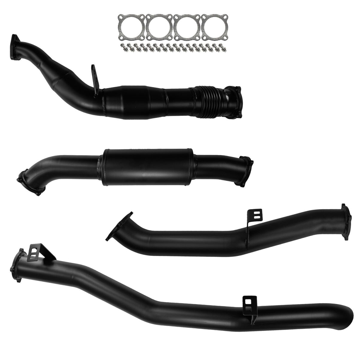 #Black - 409 Stainless Steel, #4 Inch, #With Cat & Muffler