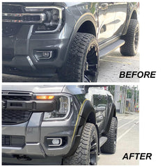 FORD RANGER NEXT GEN FENDER FLARES ABS PLASTIC 2022(WITH SENSOR HOLES)