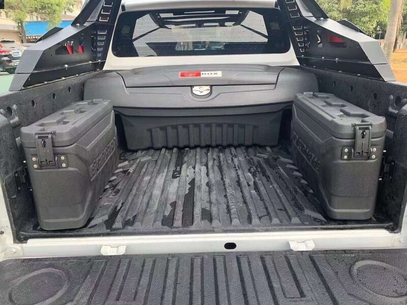 1 x Ute Tub Storage Box Side Universal Side Back Tool Box Lockable Trailer Black