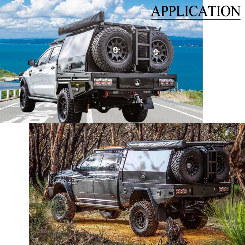 Pair Aluminium 780mm Double Tapered Under Tray Ute Tool Box + Flare Mud Guards