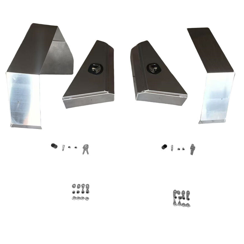 Pair Aluminium 780mm Double Tapered Under Tray Ute Tool Box + Flare Mud Guards