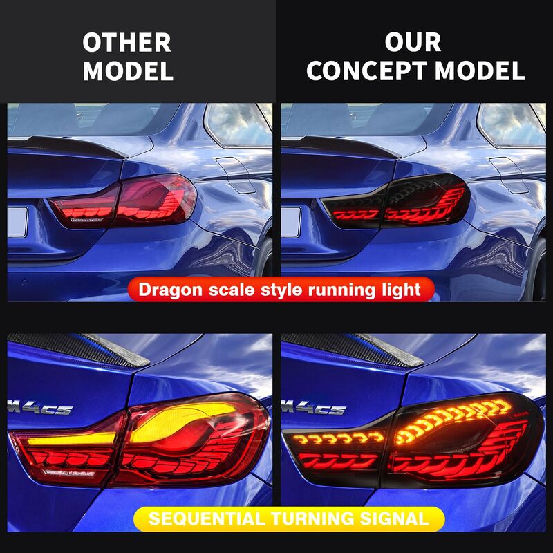 Smoke 3D OLED Sequential Tail Lights Fit For BMW F32 F33 F82 F83 M4 4 Series 2014-2020