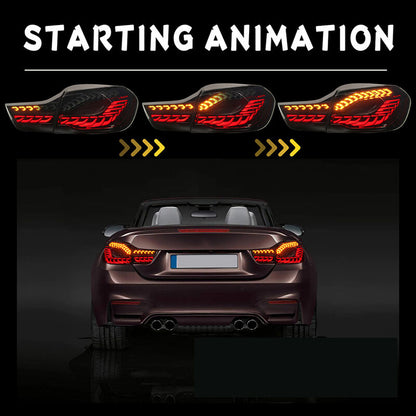 Black 3D OLED Sequential Tail Lights Fit For BMW F32 F33 F82 F83 M4 4 Series 2014-2020