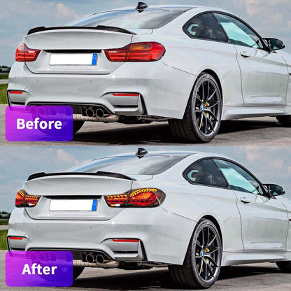 Black 3D OLED Sequential Tail Lights Fit For BMW F32 F33 F82 F83 M4 4 Series 2014-2020