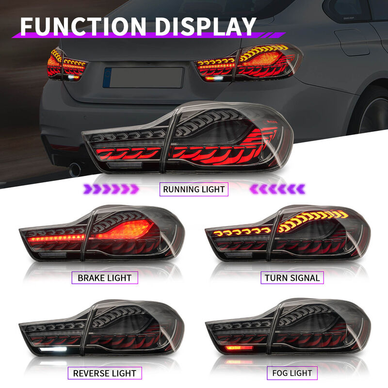 Black 3D OLED Sequential Tail Lights Fit For BMW F32 F33 F82 F83 M4 4 Series 2014-2020