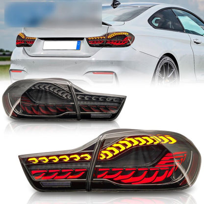Black 3D OLED Sequential Tail Lights Fit For BMW F32 F33 F82 F83 M4 4 Series 2014-2020