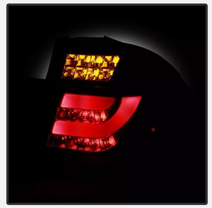 Clear Red LED 3D Tail Lights Fit For BMW E46 3 Series 4D Sedan 318I 320I 1998-2001