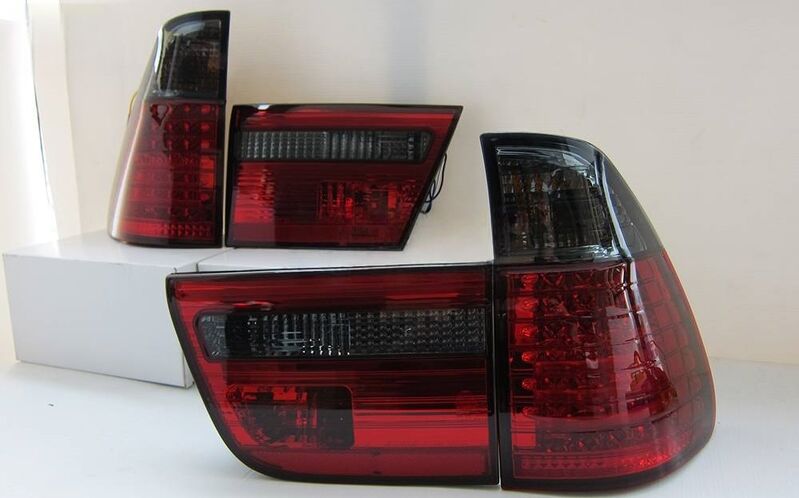 Smoked Red LED Tail Lights Fit For BMW X5 E53 SUV 1998-2002