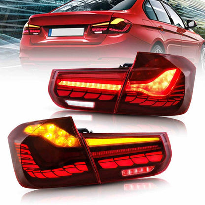 Clear Red 3D OLED Sequential Tail Lights Fit For BMW F30 F35 F80 M3 2012-2018
