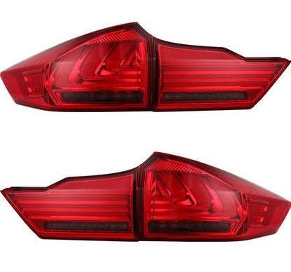 LED Red Strips Tail lights Flow light Fit For Honda City GM6 BALLADE 2014-2017