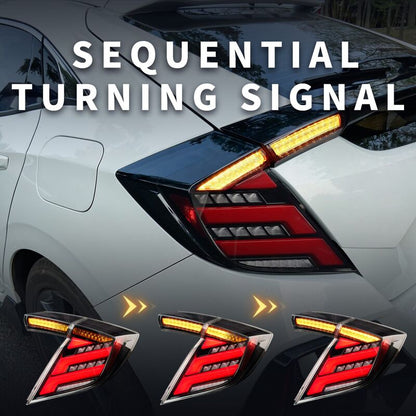 V2 Clear LED Tail Lights Fit For Honda Civic FK7 Type R FK8 2016-2021