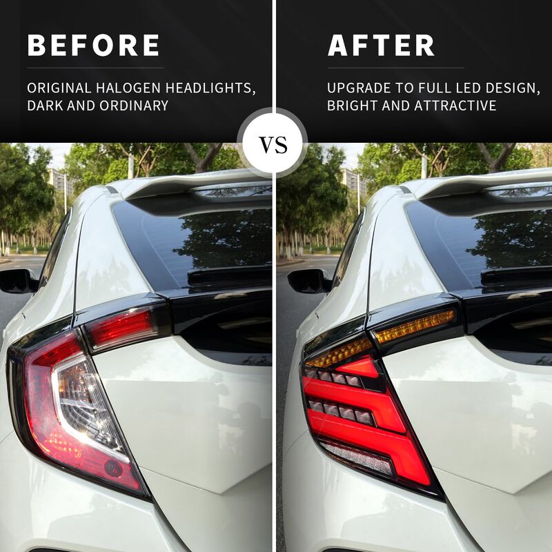 V2 Clear LED Tail Lights Fit For Honda Civic FK7 Type R FK8 2016-2021