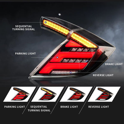 V2 Clear LED Tail Lights Fit For Honda Civic FK7 Type R FK8 2016-2021
