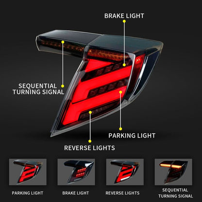 V2 Smoke LED Tail Lights Fit For Honda Civic FK7 Type R FK8 2016-2021