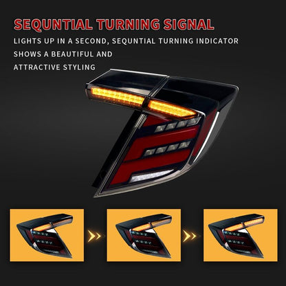 V2 Smoke LED Tail Lights Fit For Honda Civic FK7 Type R FK8 2016-2021