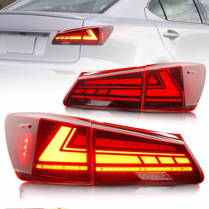 V2 3D Clear Red LED Sequential Tail Lights Fit For Lexus ISF IS250 IS350 2005-2013