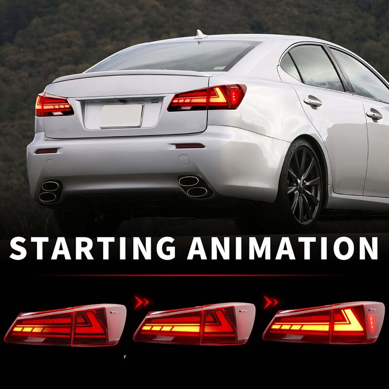 V2 3D Clear Red LED Sequential Tail Lights Fit For Lexus ISF IS250 IS350 2005-2013