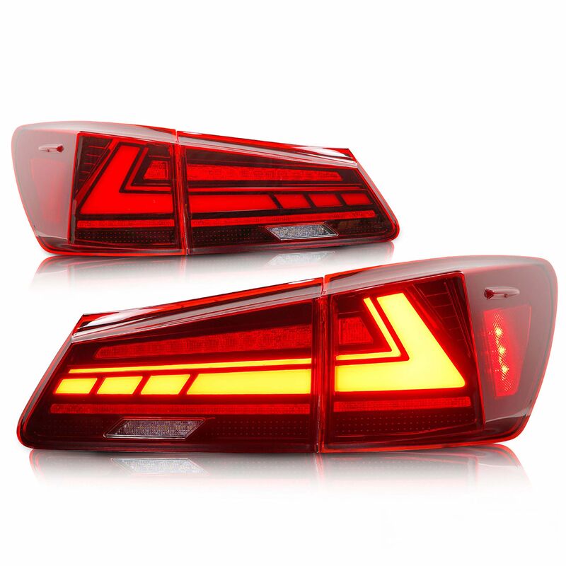 V2 3D Clear Red LED Sequential Tail Lights Fit For Lexus ISF IS250 IS350 2005-2013