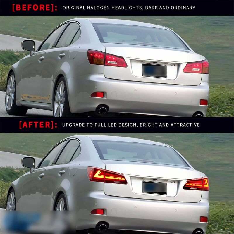 V2 3D Clear Red LED Sequential Tail Lights Fit For Lexus ISF IS250 IS350 2005-2013