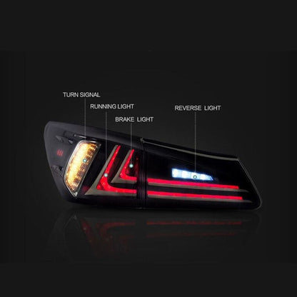 Smoke Black LED Light Bar Tail Lights Fit For Lexus IS250 IS350 ISF 2005-2013