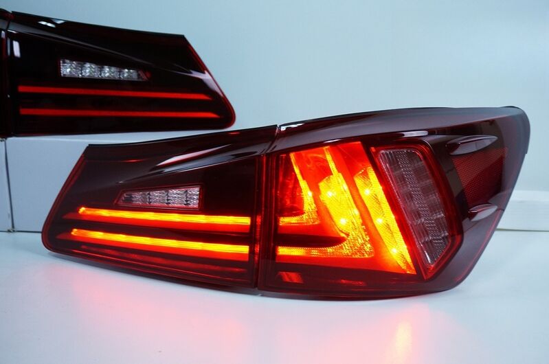 Clear Red LED Light Bar Tail Lights Fit For Lexus ISF IS250 IS350 2005-2013