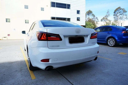 Clear Red LED Light Bar Tail Lights Fit For Lexus ISF IS250 IS350 2005-2013