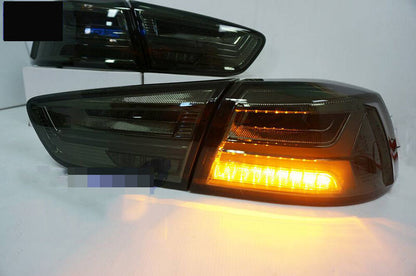 Smoke LED Dynamic Tail Lights Fit For Mitsubishi Lancer CJ EVO X VRX 2007-2018