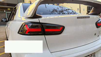 Smoke LED Dynamic Tail Lights Fit For Mitsubishi Lancer CJ EVO X VRX 2007-2018